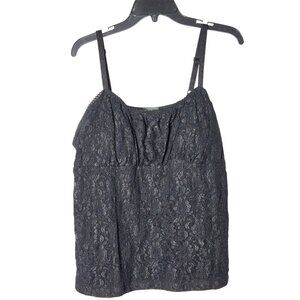 Dots Black Lace Babydoll Tank Top Plus Size 3X Feminine Y2K Whimsigoth Witchy